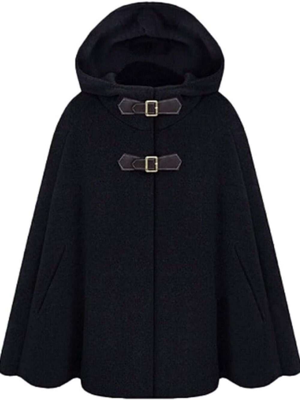 Cute Batwing-Sleeve Hooded Wool Poncho Cape Cardigan for Women - Cozy Outwear